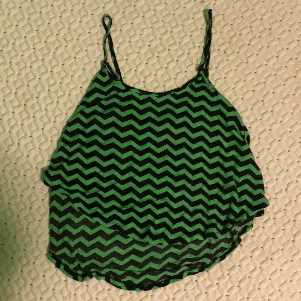 green & black tank top